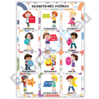 A2 formato plakatas vaikams „Geometrinės figūros“