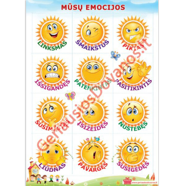 A2 formato plakatas vaikams „Mūsų emocijos“