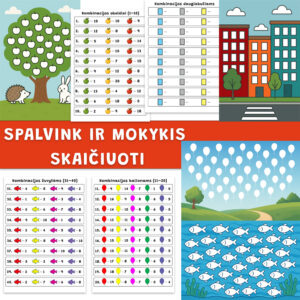 Spalvink ir mokykis skaičiuoti