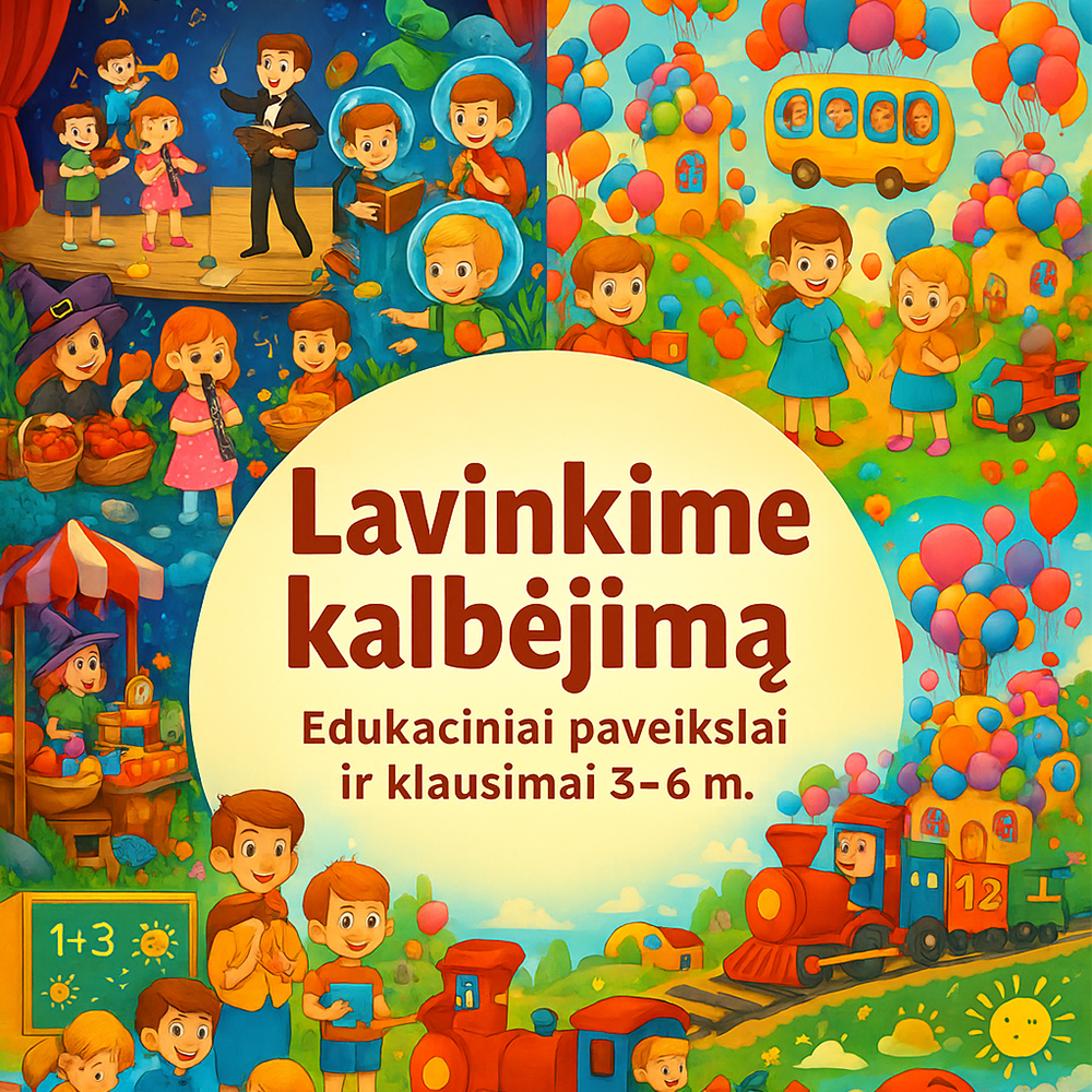 „Lavinkime kalbėjimą“ – edukacinių paveikslų ir klausimų rinkinys