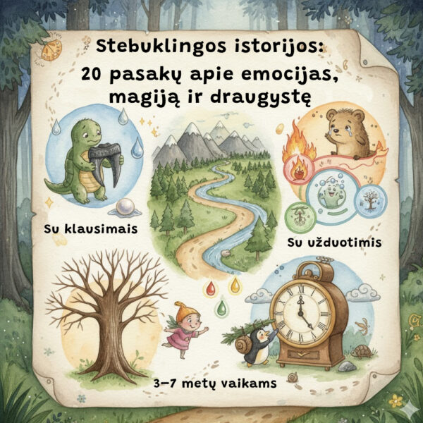 „20 Pasakų su Klausimais ir Užduotimis“ – Knyga, Kuri Moko, Lavina ir Augina (4–7 m.)