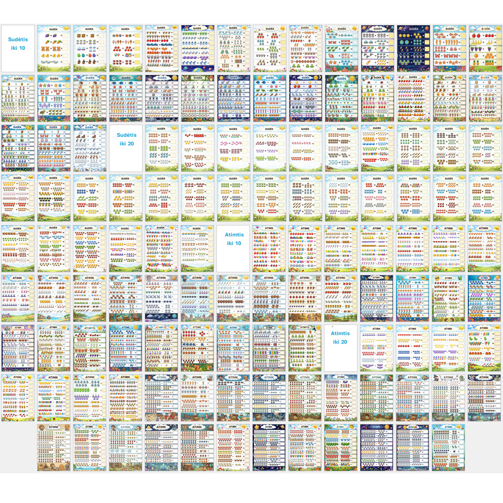 Skaičių Nuotykiai: Linksmoji Sudėtis ir Atimtis (120 lapų)